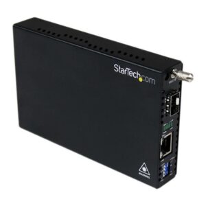 StarTech.com Gigabit Ethernet Fiber Media Converter Open SFP Slot 1000Base-T/LX/SX Black