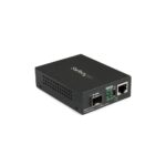 StarTech.com Gigabit Ethernet to Fiber Media Converter MM/SM Open SFP Slot TAA Black