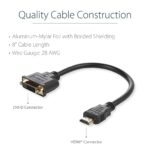 StarTech.com HDMI Male to DVI-D Female Video Cable Adapter, 0.2m, Black