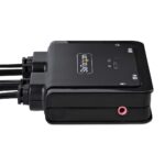 StarTech.com Hybrid KVM Switch, 2-Port, 4K 60Hz HDMI, USB-C & USB-A Host Cables, Black