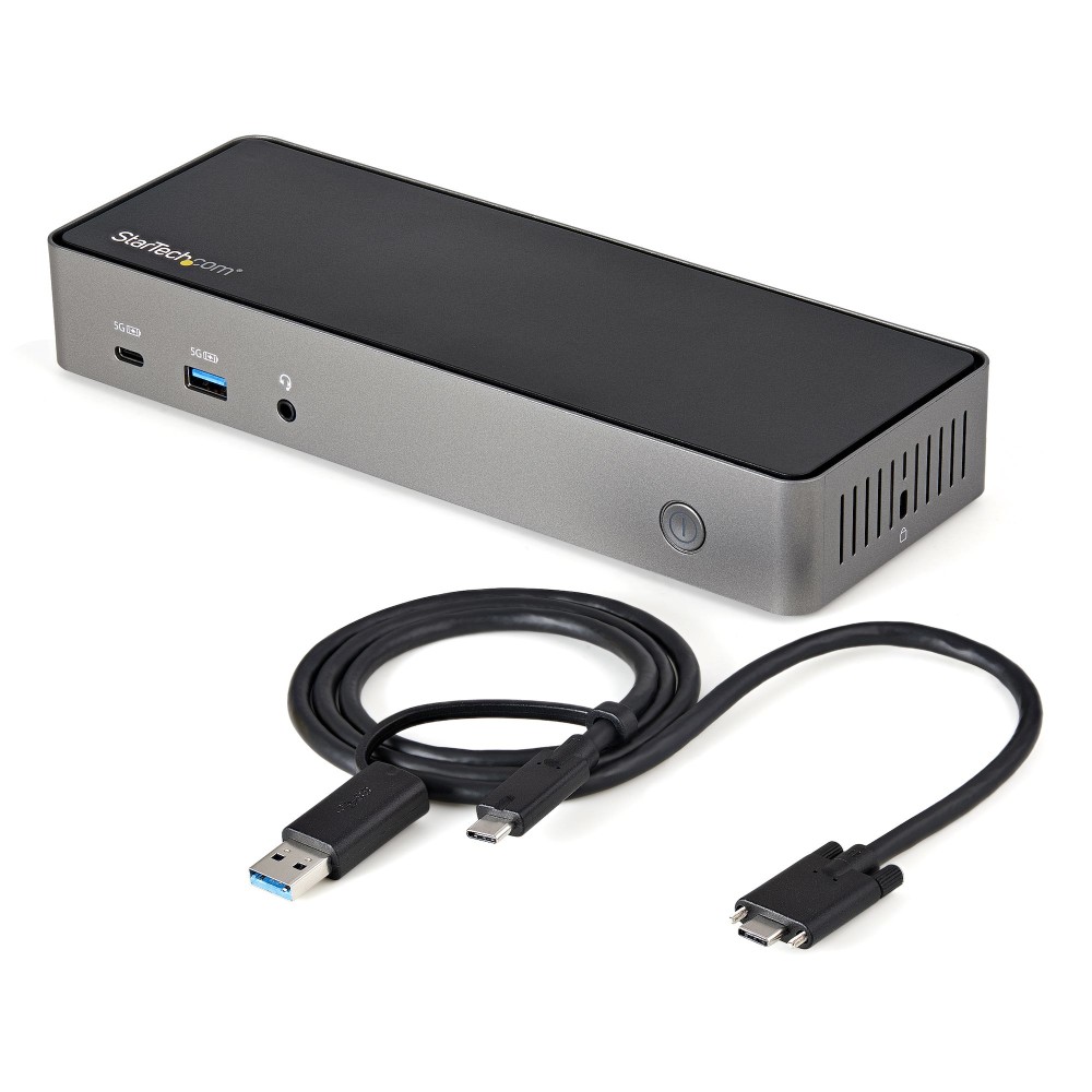 StarTech.com Hybrid Universal Triple Monitor USB-C/USB-A Dock - 4K 60Hz, 85W PD, 6x USB Hub, GbE, Black/Grey StarTech.com Hybrid Universal Triple Monitor USB-C/USB-A Dock - 4K 60Hz, 85W PD, 6x USB Hub, GbE, Black/Grey