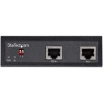 StarTech.com Industrial Gigabit PoE Splitter - 90W PoE+++, 12-48V DC, -40C to +75C, Black