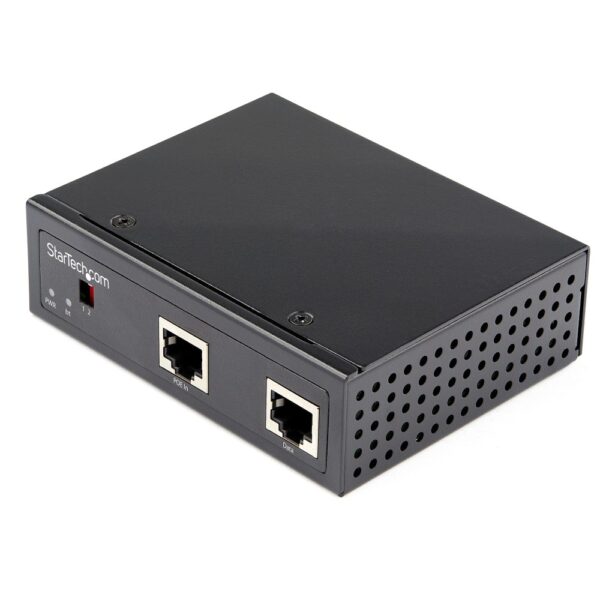 StarTech.com Industrial Gigabit PoE Splitter - 90W PoE+++, 12-48V DC, -40C to +75C, Black
