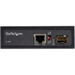 StarTech.com Industrial PoE+ Fiber to Ethernet Media Converter 60W SFP to RJ45 -40 to 75°C IP30