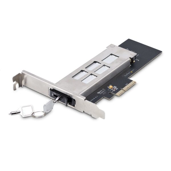 StarTech.com M.2 NVMe SSD to PCIe x4 Mobile Rack with Removable Tray, PCIe 4.0, Hot-Swap, Black/Silver