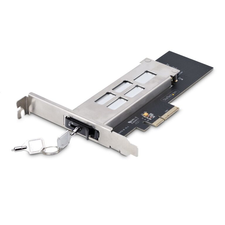 StarTech.com M.2 NVMe SSD to PCIe x4 Mobile Rack with Removable Tray, PCIe 4.0, Hot-Swap, Black/Silver