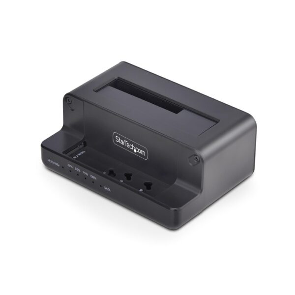 StarTech.com M.2 NVMe to 2.5/3.5" SATA Drive Duplicator, Standalone SSD Cloner, USB 3.2 Gen 2, Black