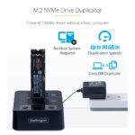 StarTech.com M2DUP11 M.2 NVMe SSD Duplicator & Dock, 90GBpm, USB 3.2 20Gbps, Black