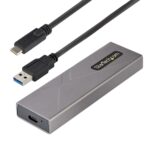 StarTech.com M2USBCNVMESATA USB-C 10Gbps to M.2 NVMe/SATA SSD Enclosure, Aluminium, Grey