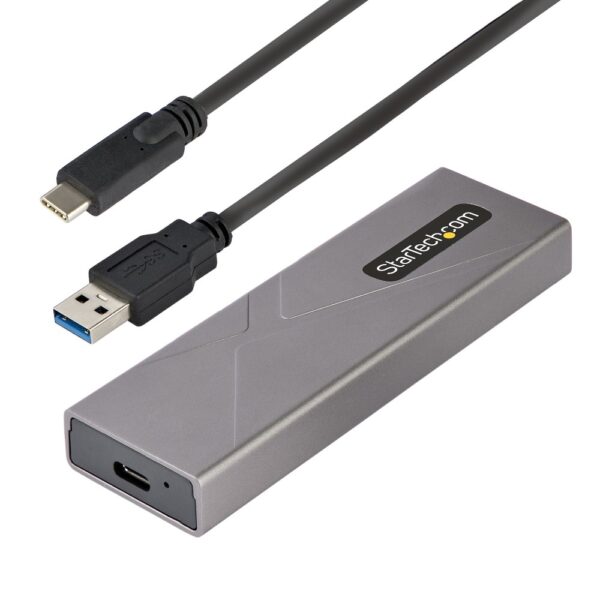 StarTech.com M2USBCNVMESATA USB-C 10Gbps to M.2 NVMe/SATA SSD Enclosure, Aluminium, Grey