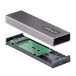 StarTech.com M2USBCNVMESATA USB-C 10Gbps to M.2 NVMe/SATA SSD Enclosure, Aluminium, Grey
