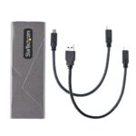 StarTech.com M2USBCNVMESATA USB-C 10Gbps to M.2 NVMe/SATA SSD Enclosure, Aluminium, Grey