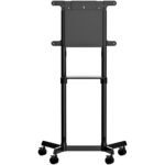 StarTech.com Mobile TV Cart for 37-70" Displays, 70kg Max Load, Rolling Floor Stand with Shelf, Black