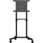StarTech.com Mobile TV Cart for 37-70" Displays, 70kg Max Load, Rolling Floor Stand with Shelf, Black