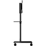 StarTech.com Mobile TV Cart for 37-70" Displays, 70kg Max Load, Rolling Floor Stand with Shelf, Black