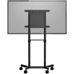StarTech.com Mobile TV Cart for 37-70" Displays, 70kg Max Load, Rolling Floor Stand with Shelf, Black