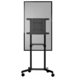 StarTech.com Mobile TV Cart for 37-70" Displays, 70kg Max Load, Rolling Floor Stand with Shelf, Black