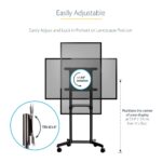 StarTech.com Mobile TV Cart for 37-70" Displays, 70kg Max Load, Rolling Floor Stand with Shelf, Black
