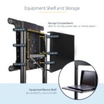 StarTech.com Mobile TV Cart for 37-70" Displays, 70kg Max Load, Rolling Floor Stand with Shelf, Black