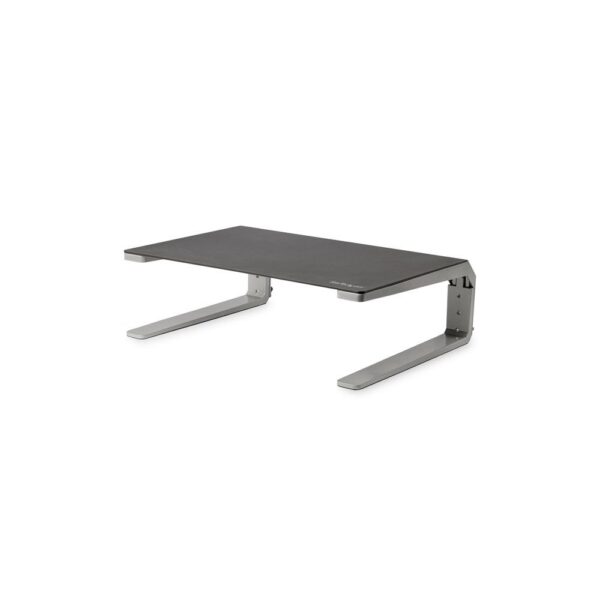 StarTech.com Monitor Riser Stand Steel & Aluminium Height Adjustable for 1x 32" (10kg) Display Black/Silver
