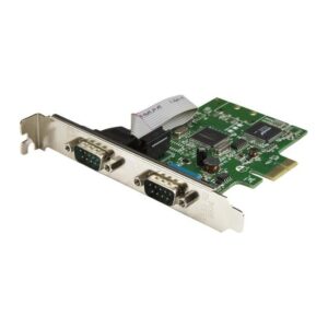 StarTech.com PEX2S1050 2-Port PCIe RS232 Serial Card with 16C1050 UART, 460.8 Kbps