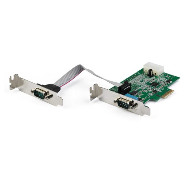 StarTech.com PEX2S953LP 2-Port PCIe RS232 Serial Adapter Card with 16950 UART - Low Profile