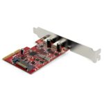 StarTech.com PEXUSB312C3 2-Port USB 3.2 Gen 2 PCIe Card, USB-C 10Gbps, PCIe 3.0 x4, Red