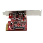 StarTech.com PEXUSB312C3 2-Port USB 3.2 Gen 2 PCIe Card, USB-C 10Gbps, PCIe 3.0 x4, Red