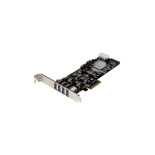 StarTech.com PEXUSB3S42V 4 Port PCIe USB 3.2 Gen 1 Card Adapter, 2 Dedicated 5Gbps Channels, UASP, SATA/LP4 Power