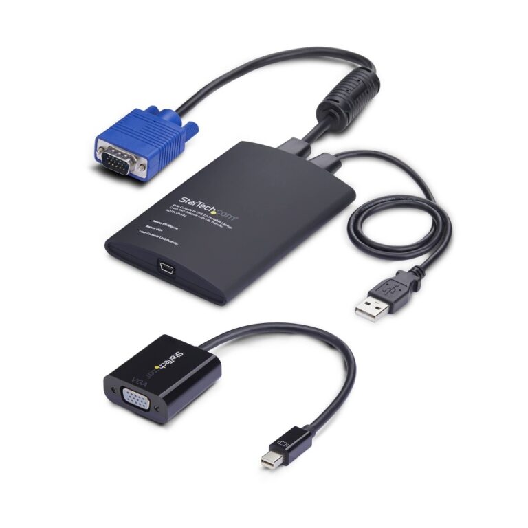 StarTech.com Portable USB Crash Cart Adapter for Servers, VGA/Mini DisplayPort KVM Console, Black