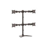 StarTech.com Quad-Monitor Desktop Stand 13-27" Articulating Freestanding, 4 Displays, 8kg Max, Black