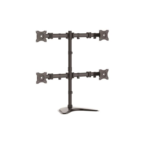StarTech.com Quad-Monitor Desktop Stand 13-27" Articulating Freestanding, 4 Displays, 8kg Max, Black