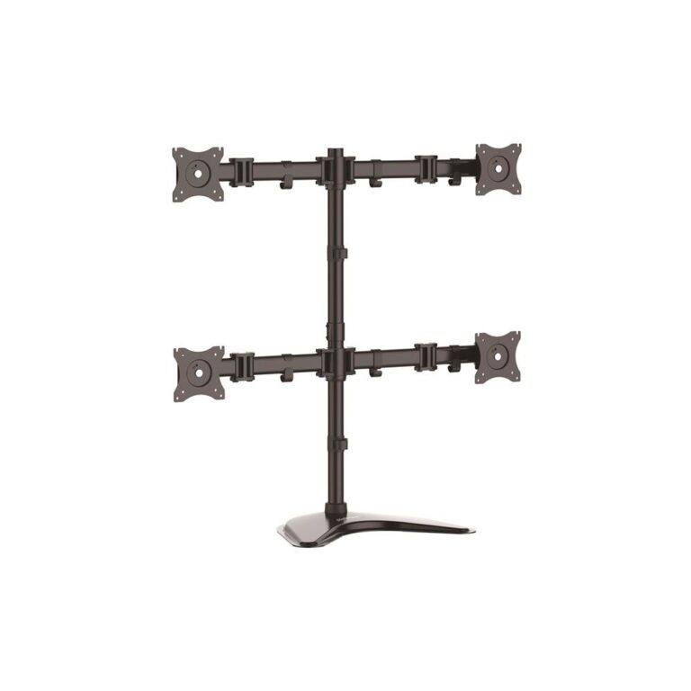 StarTech.com Quad-Monitor Desktop Stand 13-27" Articulating Freestanding, 4 Displays, 8kg Max, Black