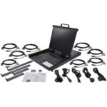 StarTech.com RKCONS1908K 8 Port Rackmount KVM Console with 19" 1280x1024 LCD Monitor - Black