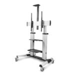 StarTech.com Rolling TV Cart for 60-100" Screens up to 100kg, Hand Crank Height Adjustable, Black/Silver