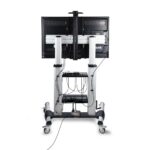 StarTech.com Rolling TV Cart for 60-100" Screens up to 100kg, Hand Crank Height Adjustable, Black/Silver