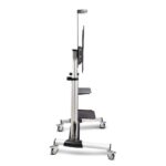 StarTech.com Rolling TV Cart for 60-100" Screens up to 100kg, Hand Crank Height Adjustable, Black/Silver