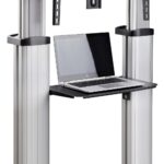 StarTech.com Rolling TV Cart for 60-100" Screens up to 100kg, Hand Crank Height Adjustable, Black/Silver