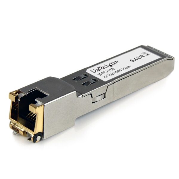 StarTech.com SFPC1110 SFP Module, Cisco SFP-GE-T Compatible, 1000Base-T, RJ45, 100m, Silver