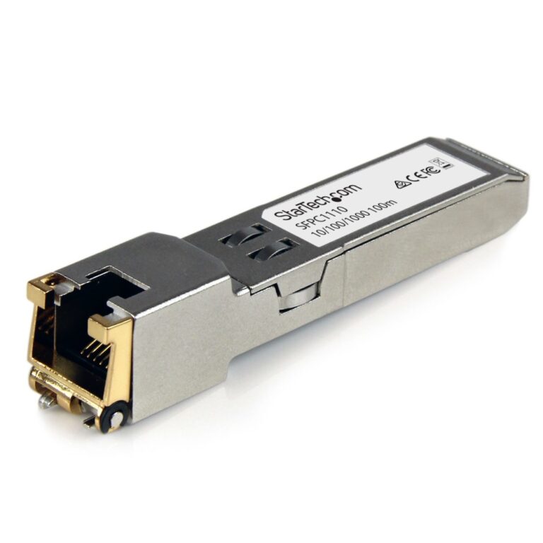 StarTech.com SFPC1110 SFP Module, Cisco SFP-GE-T Compatible, 1000Base-T, RJ45, 100m, Silver