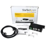 StarTech.com ST4200USBM 4-Port USB 2.0 Industrial Hub - Metal, DIN Rail/Wall Mountable, Black