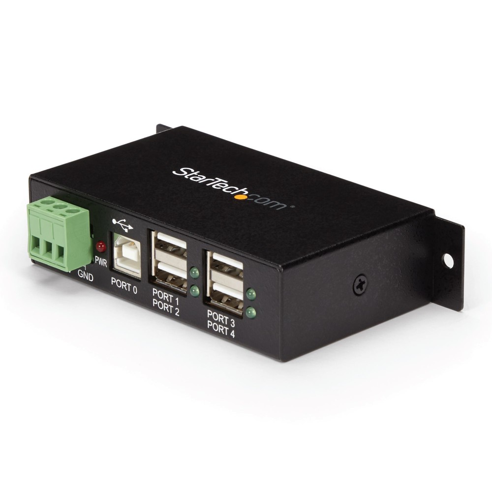 StarTech.com ST4200USBM 4-Port USB 2.0 Industrial Hub - Metal, DIN Rail/Wall Mountable, Black StarTech.com ST4200USBM 4-Port USB 2.0 Industrial Hub - Metal, DIN Rail/Wall Mountable, Black