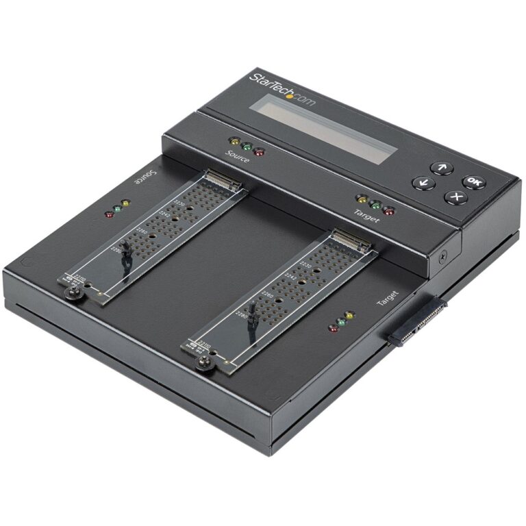 StarTech.com Standalone M.2 SATA & NVMe Duplicator & Eraser for 2.5/3.5" SATA Drives - Black