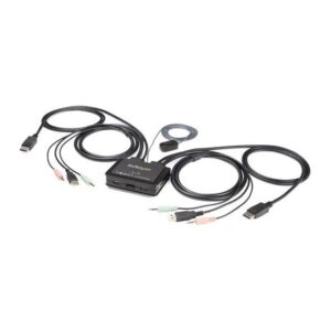 StarTech.com SV211DPUA4K 2 Port DisplayPort KVM Switch, 4K 60Hz, USB, Audio, Black
