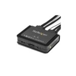 StarTech.com SV211DPUA4K 2 Port DisplayPort KVM Switch, 4K 60Hz, USB, Audio, Black