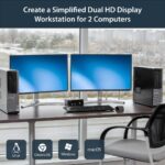 StarTech.com SV231DPDDUA 2 Port Dual DisplayPort KVM Switch with Audio & USB 2.0 Hub, 4K 3840x2400, TAA, Black