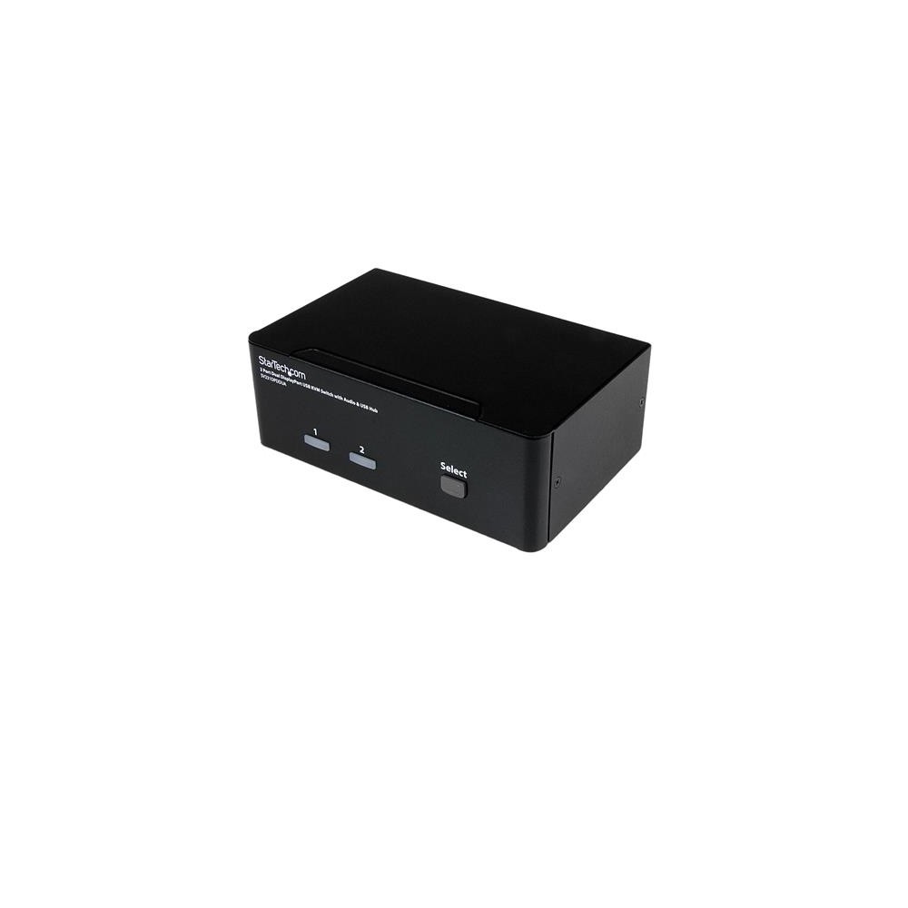 StarTech.com SV231DPDDUA 2 Port Dual DisplayPort KVM Switch with Audio & USB 2.0 Hub, 4K 3840x2400, TAA, Black StarTech.com SV231DPDDUA 2 Port Dual DisplayPort KVM Switch with Audio & USB 2.0 Hub, 4K 3840x2400, TAA, Black