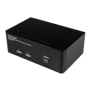 StarTech.com SV231DPDDUA2 2-Port Dual DisplayPort KVM Switch, 4K 60Hz, USB Hub, Audio Support, Black
