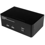 StarTech.com SV231DPDDUA2 2-Port Dual DisplayPort KVM Switch, 4K 60Hz, USB Hub, Audio Support, Black