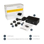 StarTech.com SV231DPDDUA2 2-Port Dual DisplayPort KVM Switch, 4K 60Hz, USB Hub, Audio Support, Black